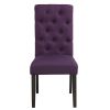 Leviton Solid Wood Tufted Asons Dining Chair, Set of 2, Purple