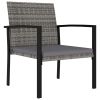 9 Piece Patio Dining Set Poly Rattan Gray