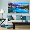 3 Panels Framed Nature Landscape Mountain & Lake Canvas Wall Art Decor,3 Pieces Mordern Canvas Decoration Painting for Office,Dining room,Living room,