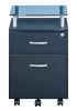 Techni Mobili Rolling File Cabinet with Glass Top, Graphite