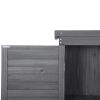 TOPMAX Wooden Garden Shed 3-tier Patio Storage Cabinet Outdoor Organizer Wooden Lockers with Fir Wood (Gray Wood Color -Shutter Design)