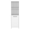 Eiffel Kitchen Pantry; Two External Shelves; Single Door Cabinet; Two Interior Shelves White -White