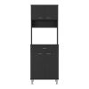 Della 60 Kitchen Pantry with Countertop; Closed & Open Storage -Black