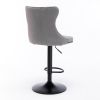 A&A Furniture,Swivel Velvet Barstools Adjusatble Seat Height from 25-33 Inch,17.7 inch base, Modern Upholstered Bar Stools with Backs Comfortable Tuft