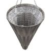 Hanging Flower Baskets 2 pcs Poly Rattan Gray