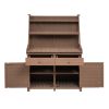 TOPMAX 65inch Garden Potting Bench Table, Fir Wood Workstation with Storage Shelf, Drawer and Cabinet, Brown