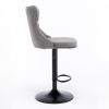 A&A Furniture,Swivel Velvet Barstools Adjusatble Seat Height from 25-33 Inch,17.7 inch base, Modern Upholstered Bar Stools with Backs Comfortable Tuft