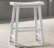 Set of 2 Alonzo White Backless Ergonomic 17.5" Counter Height Stool