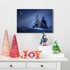 Framed Canvas Wall Art Decor Painting For Chrismas, Lighted Pine Tree at Night Chrismas Gift Painting For Chrismas Gift, Decoration For Chrismas Eve O