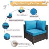 Outdoor Garden Patio Furniture 7-Piece PE Rattan Wicker Cushioned Sofa Sets and Coffee Table, patio furniture set;outdoor couch;outdoor couch patio fu