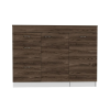 Grecia Kitchen Base Cabinet,Three Drawers, Two Internal Shelves -White / Dark Walnut