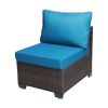 Outdoor Garden Patio Furniture 7-Piece PE Rattan Wicker Cushioned Sofa Sets and Coffee Table, patio furniture set;outdoor couch;outdoor couch patio fu