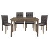 Walnut Brown Finish Rectangular Dining Table 1pc Wooden Furniture Kitchen Dining