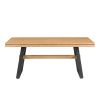 Modern Industrial Metal and Wood Large Dining Table ‚Äì Light Oak