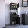 Della 60 Kitchen Pantry with Countertop; Closed & Open Storage -Black