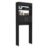 Madrid Over The Toilet Cabinet; Double Door; Two Shelves -Black