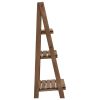 3-Tier Plant Stand with Blackboard 15.7"x11.8"x35.4" Solid Fir Wood