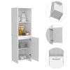 Eiffel Kitchen Pantry; Two External Shelves; Single Door Cabinet; Two Interior Shelves White -White