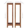 Plant Stands 2 pcs 9.8"x9.8"x39.4" Solid Teak Wood