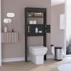 Madrid Over The Toilet Cabinet; Double Door; Two Shelves -Black