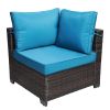 Outdoor Garden Patio Furniture 7-Piece PE Rattan Wicker Cushioned Sofa Sets and Coffee Table, patio furniture set;outdoor couch;outdoor couch patio fu