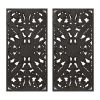 Distressed Carved Wood 2-piece Wall Decor Set