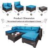 Outdoor Garden Patio Furniture 7-Piece PE Rattan Wicker Cushioned Sofa Sets and Coffee Table, patio furniture set;outdoor couch;outdoor couch patio fu