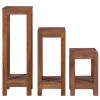 Plant Stands 3 pcs Solid Teak Wood