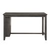 Modern Gray 1pc Counter Height Table with Built-in Shelves Wooden Multifunctional Kitchen Dining Room Furniture