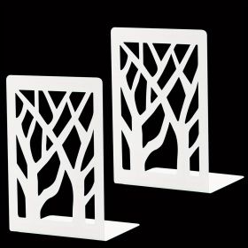 Twig Metal Retro Iron Textbook File Classification Bookend Shelf Black / White Bookend (Color: White)