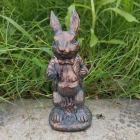 1pc Wonderland Ornament Set, Hand Cast Stone Resin Statue Ornament, Alice In Wonderland, For Outdoor Garden Yard Indoor Handicrafts (model: Standing Rabbit)