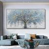 Hand Painted Oil Painting Oil Painting on Canvas Tree Blue Abstract Trees Landscape Modern Oil Painting Original Hand Painted Painting Modern Art