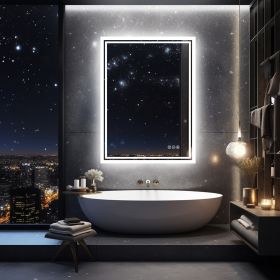 LED Backlit Mirror Bathroom Vanity with Lights,Anti-Fog,Dimmable,CRI90+,Touch Button,Water Proof,Horizontal/Vertical (Color: 28x36 inch)