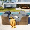 U_Style Customizable Outdoor Patio Furniture Set, Wicker Furniture Sofa Set with Thick Cushions, Suitable for Backyard, Porch.