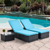 Outdoor Patio Chaise Lounge Chair,Lying in bed with PE Rattan and Steel Frame,PE Wickers,Pool Recliners with Elegant Reclining Adjustable Backrest and