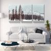 3 Panels Framed Winter Forest Canvas Wall Art Decor,3 Pieces Mordern Canvas Decoration Painting for Office,Dining room,Living room, Bedroom Decor-Read