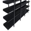 5 Tier Bookcase Home Office Open Bookshelf, Vintage Industrial Style Shelf with Metal Frame, MDF Board