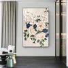 Hand Painted Oil Paintings Large Original Oil Painting White Flower Decor Abstract Wall Art Hand Paint Palette Knife Painting Heavy Textured Painting