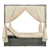 [Not allowed to sell to Wayfair]Adjustable Sun Bed With Curtain; High Comfort; With 3 Colors