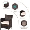 3 Pieces Ergonomic Wicker Patio Conversation Set