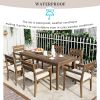 [Not allowed to sell to Wayfair] Acacia Wood Outdoor Dining Table And Chairs Suitable For Patio; Balcony Or Backyard