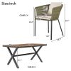 GO 7 Pieces Patio Dining Set, All-Weather Outdoor Furniture Set with Dining Table and Chairs, Acacia Wood Tabletop, Metal Frame, for for Garden, Backy