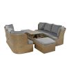 U_Style Customizable Outdoor Patio Furniture Set, Wicker Furniture Sofa Set with Thick Cushions, Suitable for Backyard, Porch.