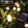 Solar Garden Lights Outdoor Decorations; 4 Pack Upgraded 8 LED Solar Powered Firefly Lights; Flexible Waterproof Solar Swaying Light for Yard Pathway