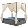 [Not allowed to sell to Wayfair]Adjustable Sun Bed With Curtain; High Comfort; With 3 Colors