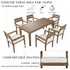 [Not allowed to sell to Wayfair] Acacia Wood Outdoor Dining Table And Chairs Suitable For Patio; Balcony Or Backyard