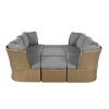 U_Style Customizable Outdoor Patio Furniture Set, Wicker Furniture Sofa Set with Thick Cushions, Suitable for Backyard, Porch.