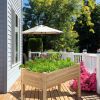 Wooden Raised Vegetable Garden Bed Elevated Grow Vegetable Planter