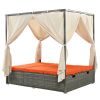 [Not allowed to sell to Wayfair]Adjustable Sun Bed With Curtain; High Comfort; With 3 Colors