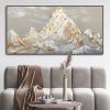 Hand Painted Oil Painting White Snow Mountain Art On Canvas Gold Leaf Texture Painting Abstract Landscape Oil Painting Wabi Sabi Wall Art Minimalism S